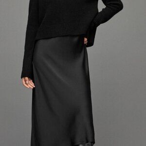 All Saints Cropped Black Turtleneck Sweater - Size Small